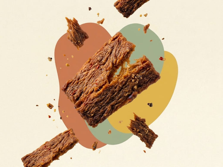 Illustration of air-dried jerky strips